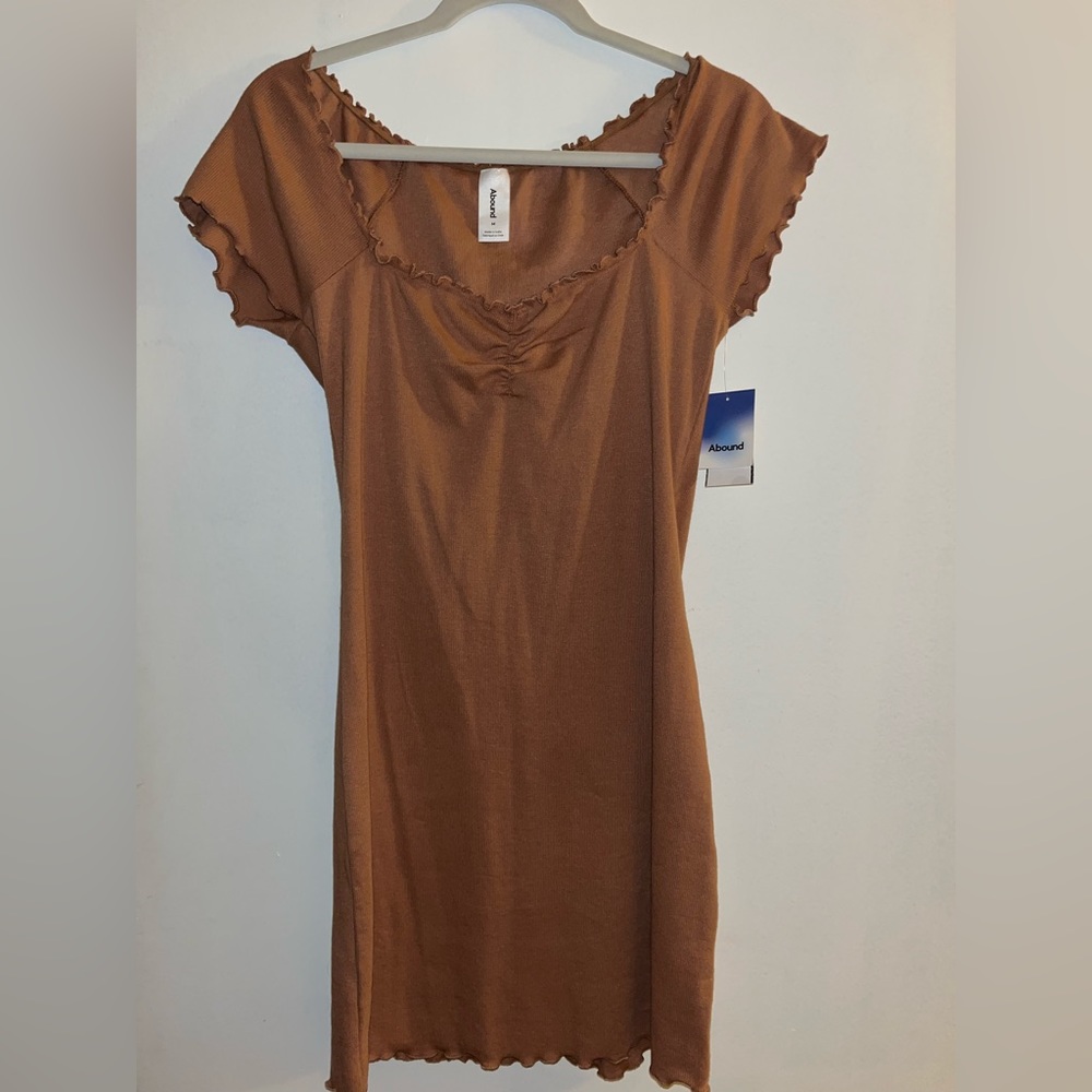 Tan/Brown short sleeve dress